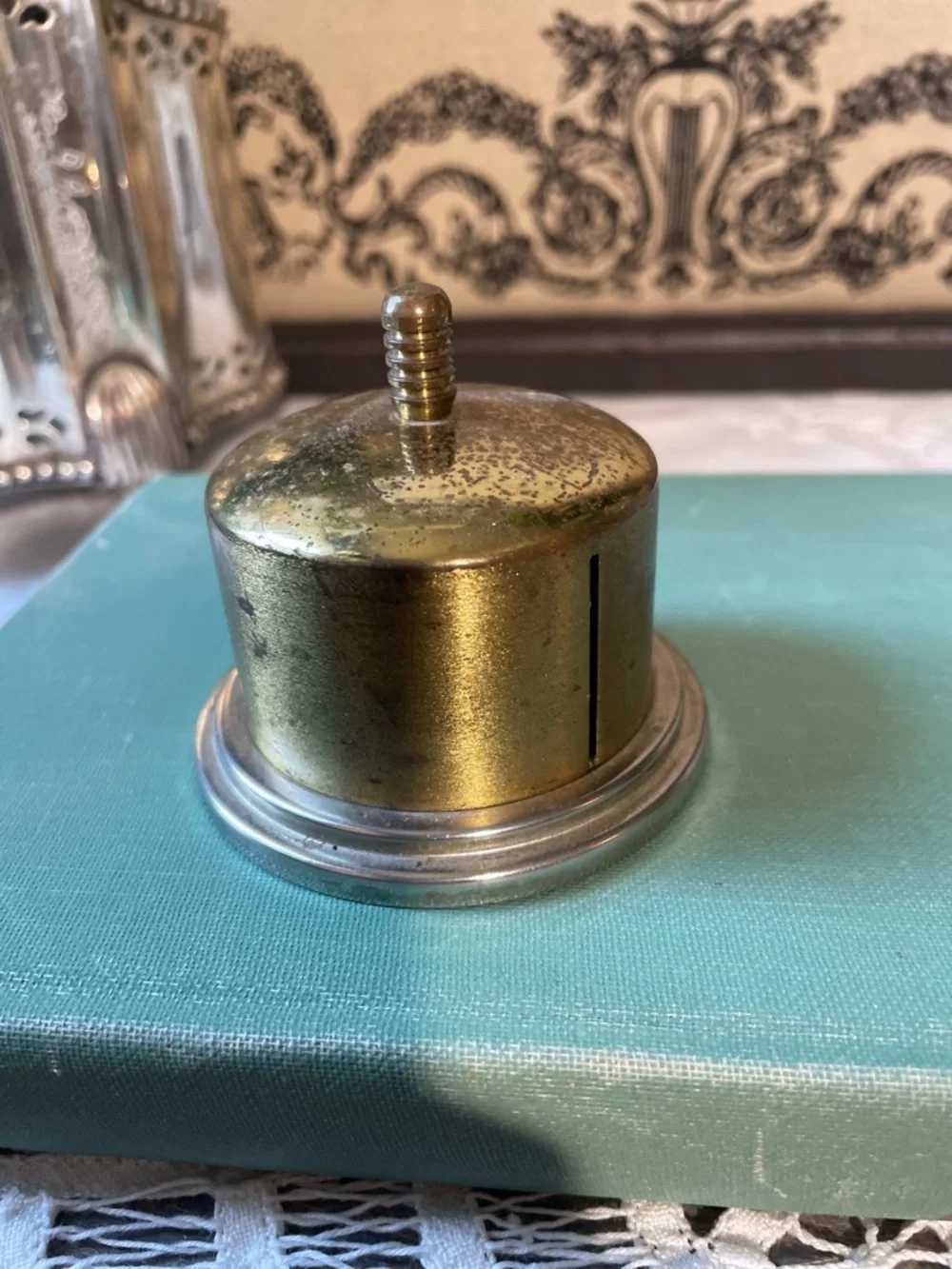Vintage solid Brass stamp dispenser